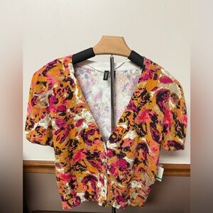 Relativity Multicolor Short Sleeve Cardigan